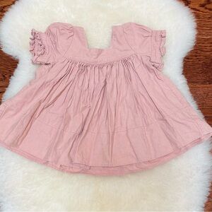 Charming Pink Ruffle Sleeve Kids Blouse